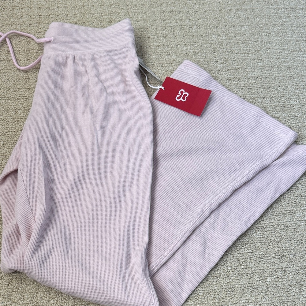 Aritzia Sunday Best Baby Waffle  PINK Lounge Pants nwt small